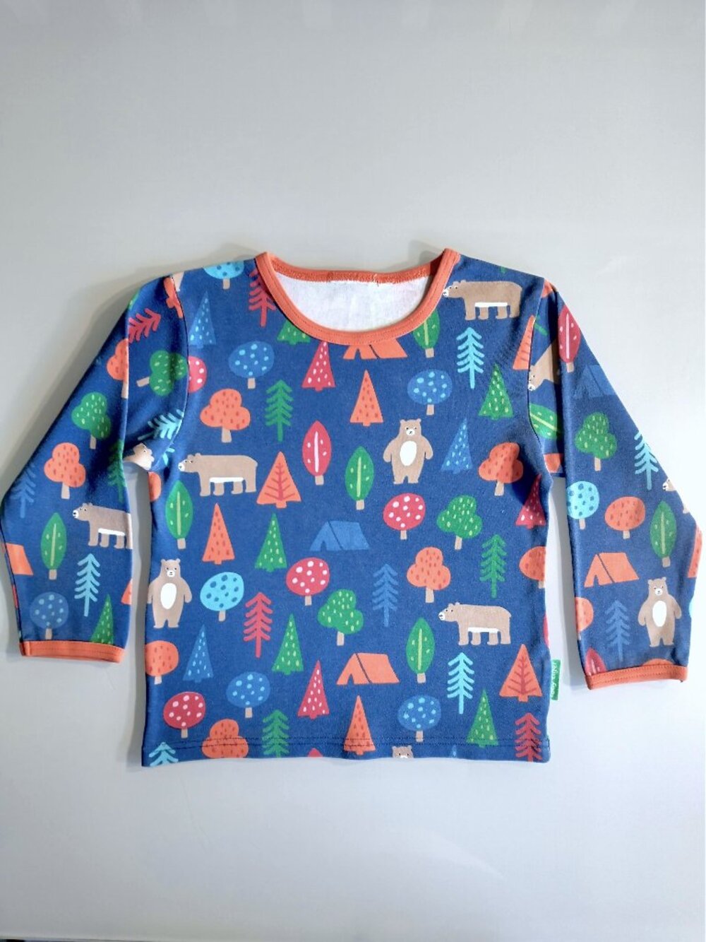 Toby Tiger Organic Cotton Camping Bear Long Sleeve Top 5-6Y 116cm